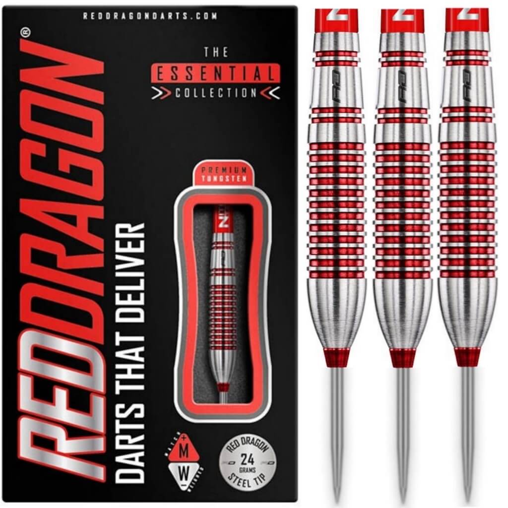 RED DRAGON Reflex Tungsten Steeltip Darts Set 24g,26g,28g , Flights and  Shafts